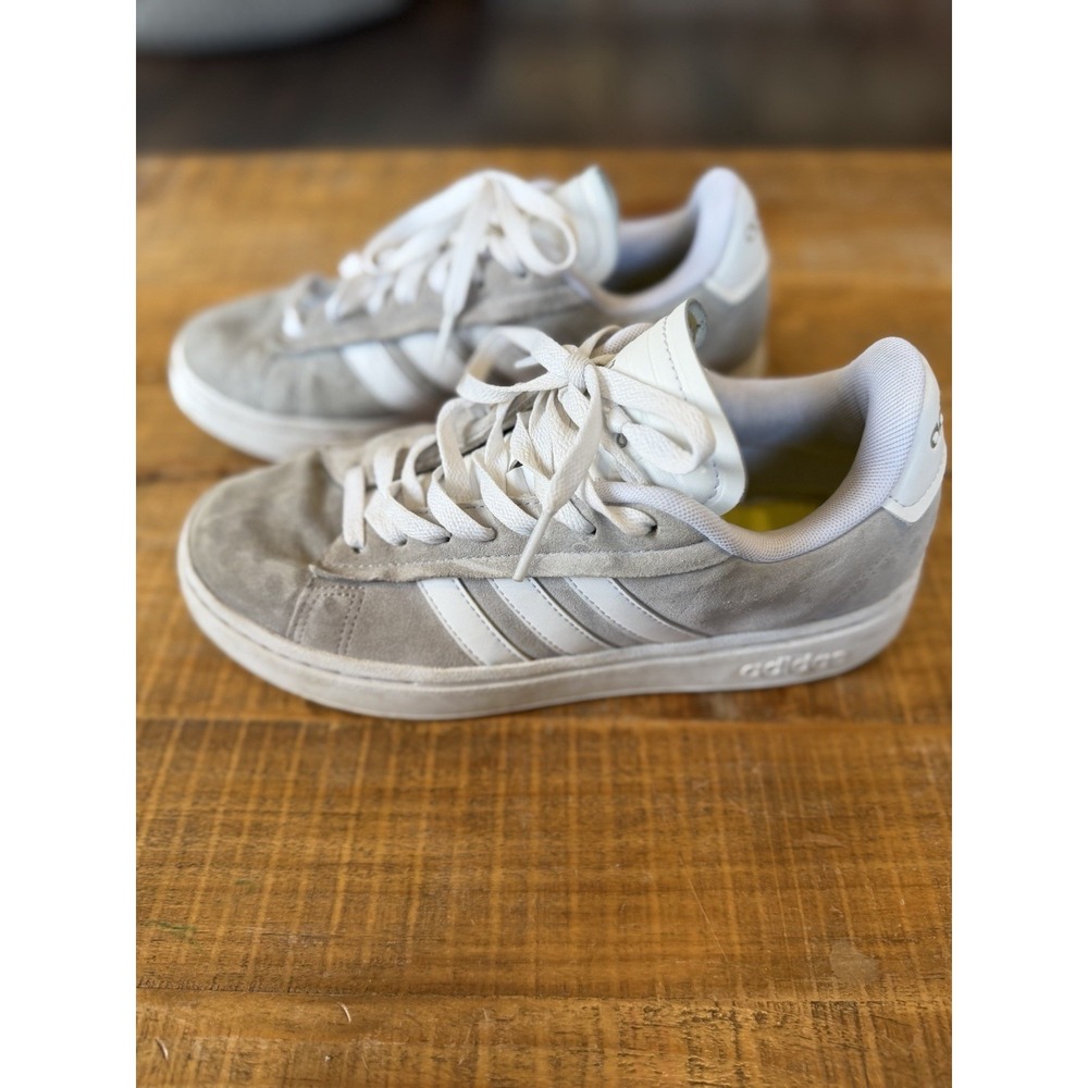 adidas Light Gray Suede Low-Top Sneakers